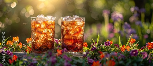 Pimms Cup in an English country garden photo