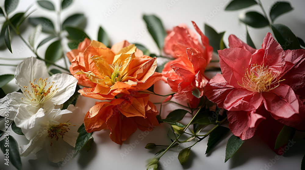Beautiful bouquet of peonies Isolated on a white background.