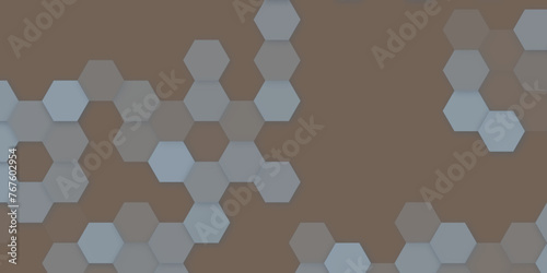 Vector honeycomb hexagon isolated on brown background.