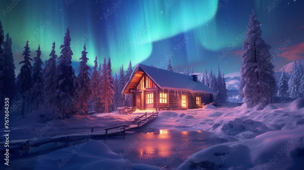 Imagine northern lights arctic circle ethereal sky display vibrant colors