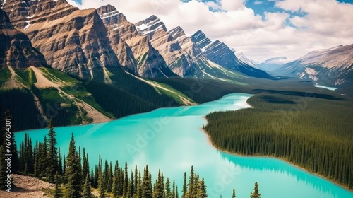 Imagine banff national park canada turquoise lakes snow capped mountains pristine wilderness