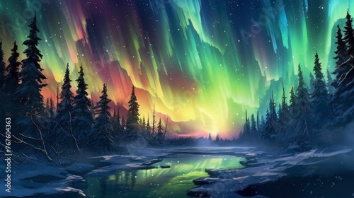 Imagine northern lights arctic circle dancing auroras star filled skies © Gefo