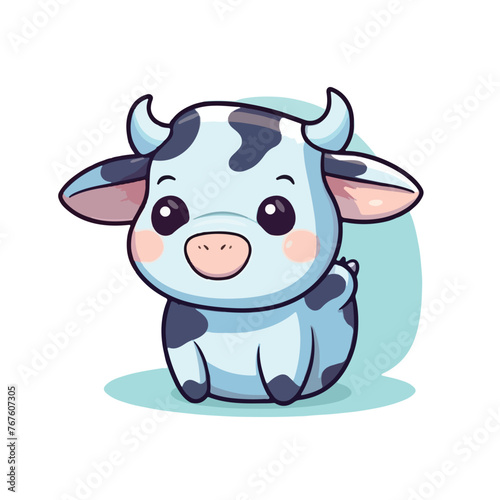 Cute cow icon. cartoon vector illustration isolated