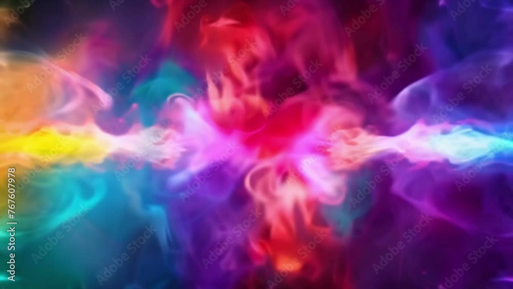 A symphony of neon lights come together in a kaleidoscope of color in this breathtaking fluorescent smoke art piece. A symphony of neon lights come together in a kaleidoscope of color in this breathtaking fluorescent smoke art piece.