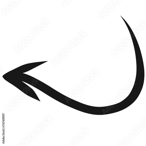 Hand drawn arrow transparent background, Brushstroke arrow design element. 