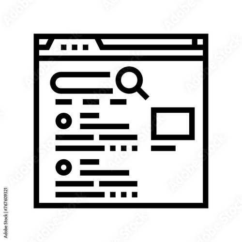 serp search engine results page line icon vector. serp search engine results page sign. isolated contour symbol black illustration