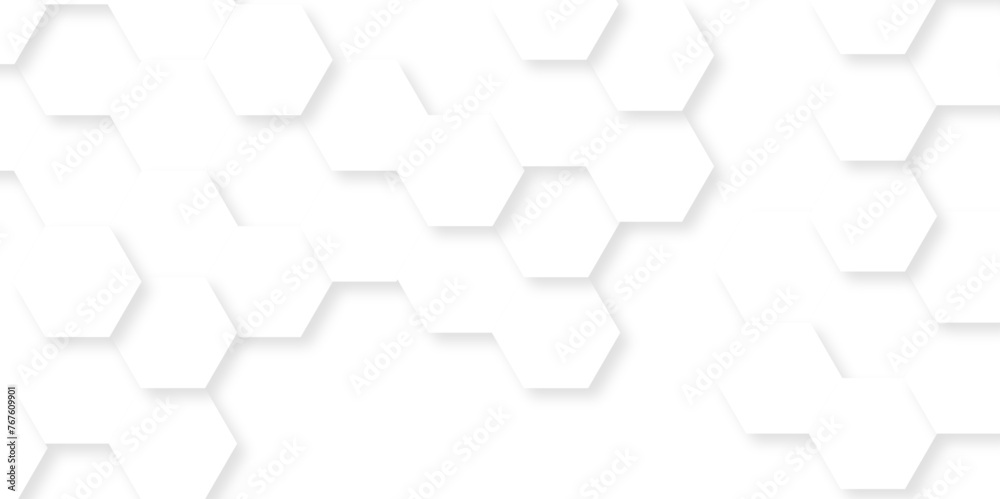 Abstract background with hexagon, modern abstract vector polygonal pattern. Futuristic abstract honeycomb technology white background. Luxury white hexagon pattern.