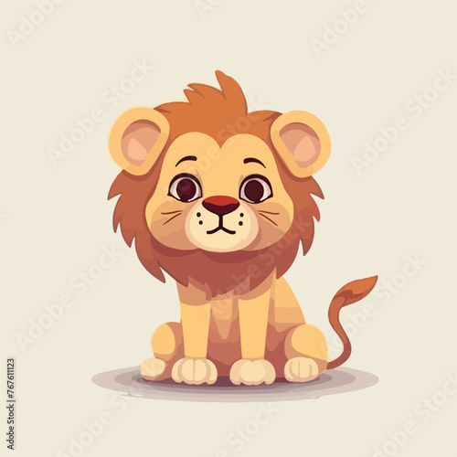 Cute lion cartoon cartoon vector illustration 