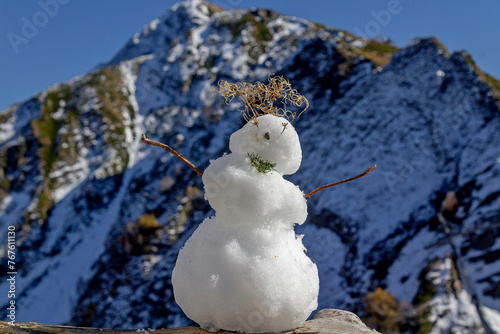 snowman on mountain