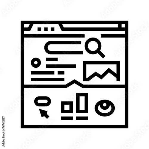 ctr click through rate seo line icon vector. ctr click through rate seo sign. isolated contour symbol black illustration