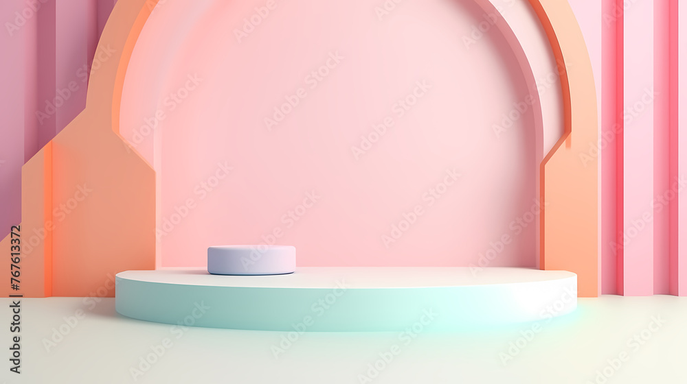 Gradient background and display products Gradient background and display products