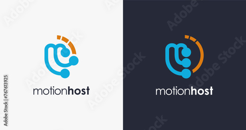 letter m motion logo vector template