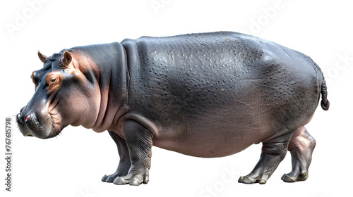 hippopotamus isolated on white background , generative ai