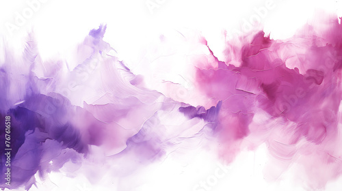 Purple and pink watercolor blend on blank canvas. on white and transparent background photo