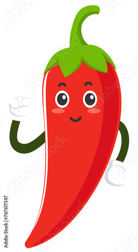 red chilli pepper cartoon character