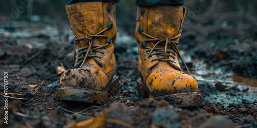 Muddy Work Boots, generative ai