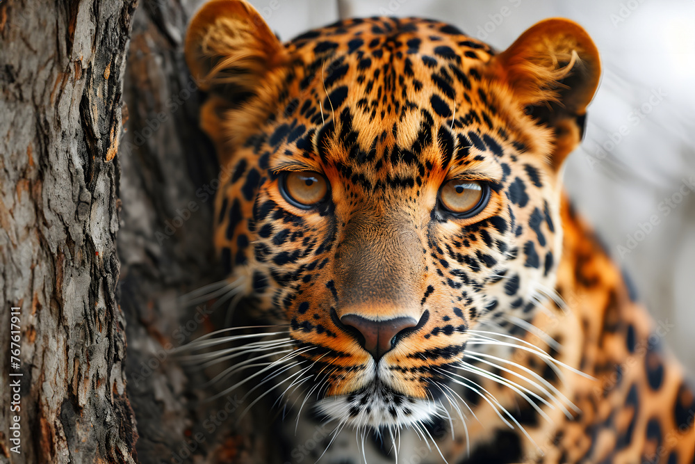 Obraz premium leopard. predatory big cat. zoology and fauna. mammal