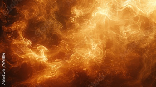  A tight shot of a blaze, emitting bright orange-yellow fumes from its peak and base