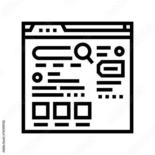 brand serp seo line icon vector. brand serp seo sign. isolated contour symbol black illustration