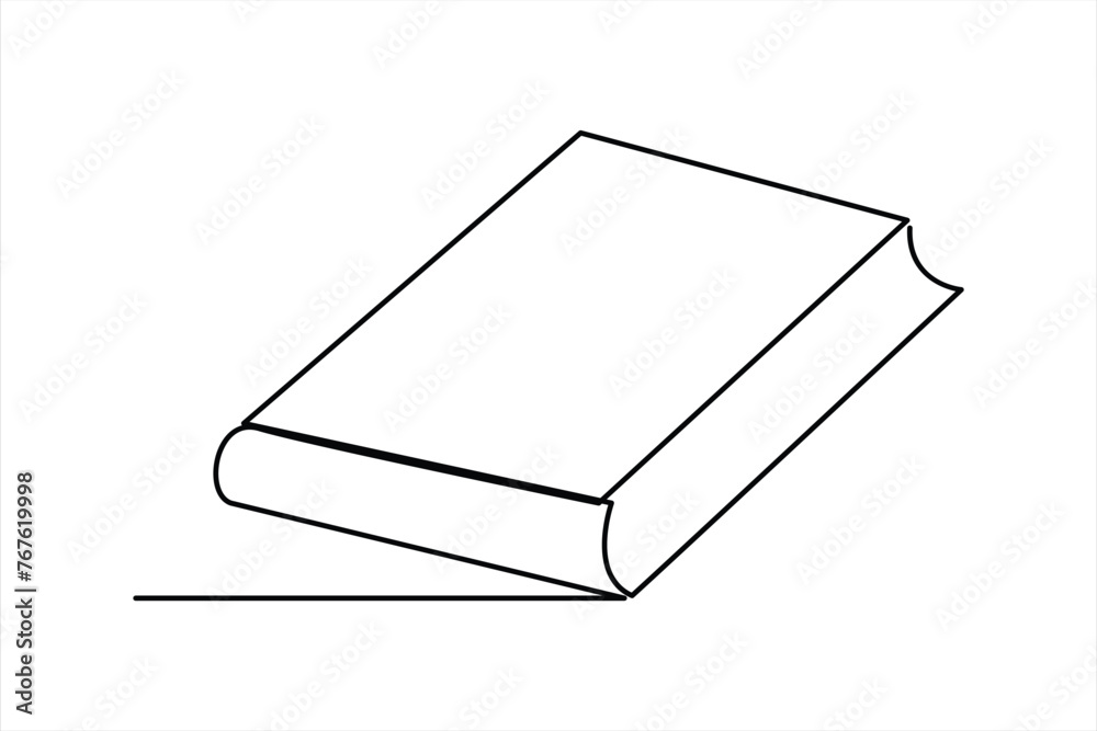 Continuous one line drawing of a book icon. outline vector illustration Continuous one line drawing of a book icon. outline vector illustration
