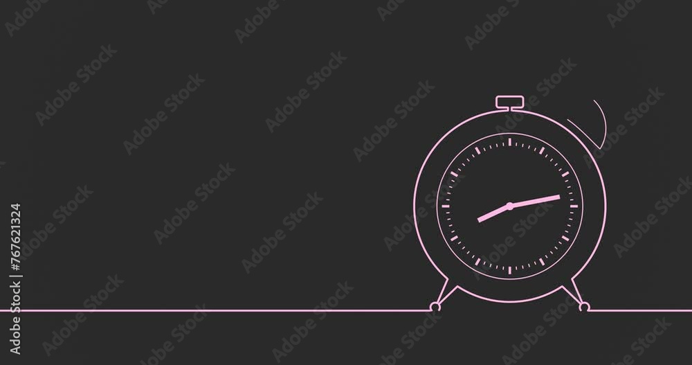 Thin line style alarm clock. Time for questions motivational inspirational text Thin line style alarm clock. Time for questions motivational inspirational text