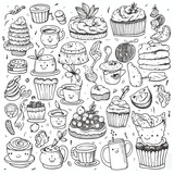 Doodle set - tea bakery sweets isolated