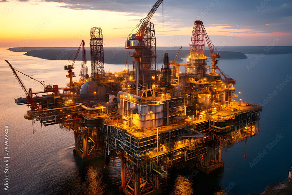 offshore platform for oil production. oil industry