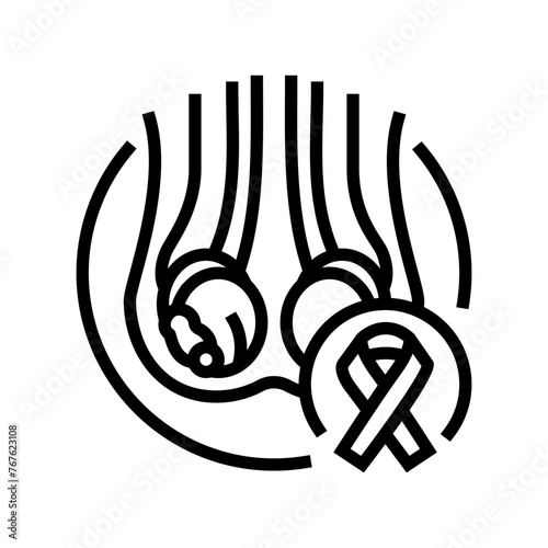 testicular cancer urology line icon vector. testicular cancer urology sign. isolated contour symbol black illustration