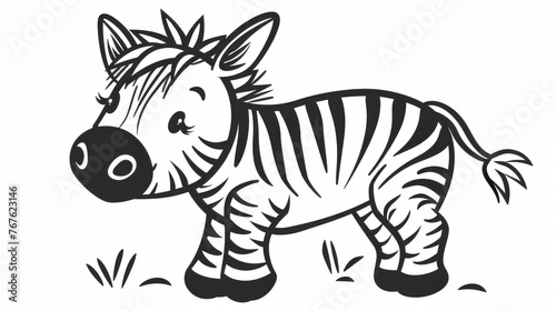  A zebra with a melancholic expression  grazing in the grass