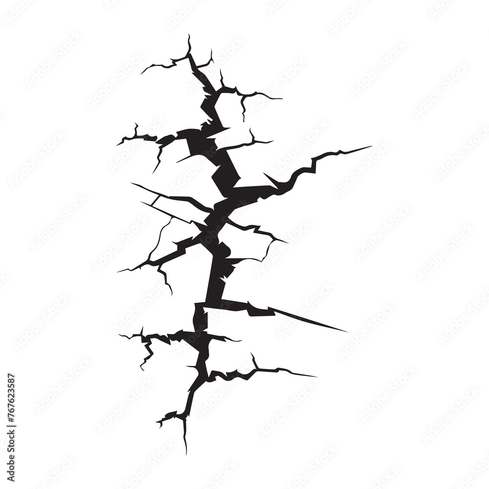 Crack black icon effect line vector scratch design. Crack black icon effect line vector scratch design.