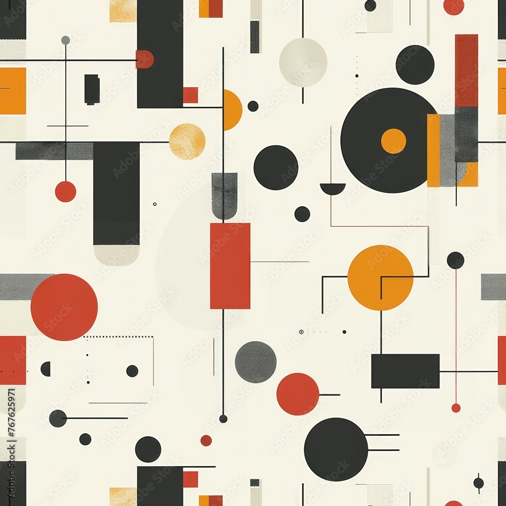 A colorful abstract pattern of circles and squares A colorful abstract pattern of circles and squares