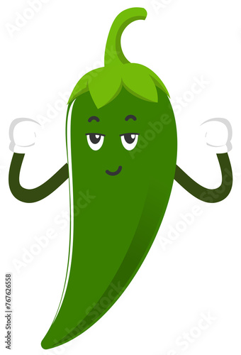 cute green chili paper cartoon caharacter photo