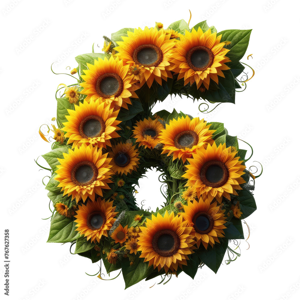 Isolated 3D Number on a Clear PNG Canvas, Generative AI Isolated 3D Number on a Clear PNG Canvas, Generative AI