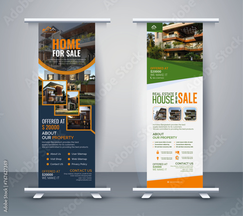 Real Estate roll up display standee for presentation purpose

