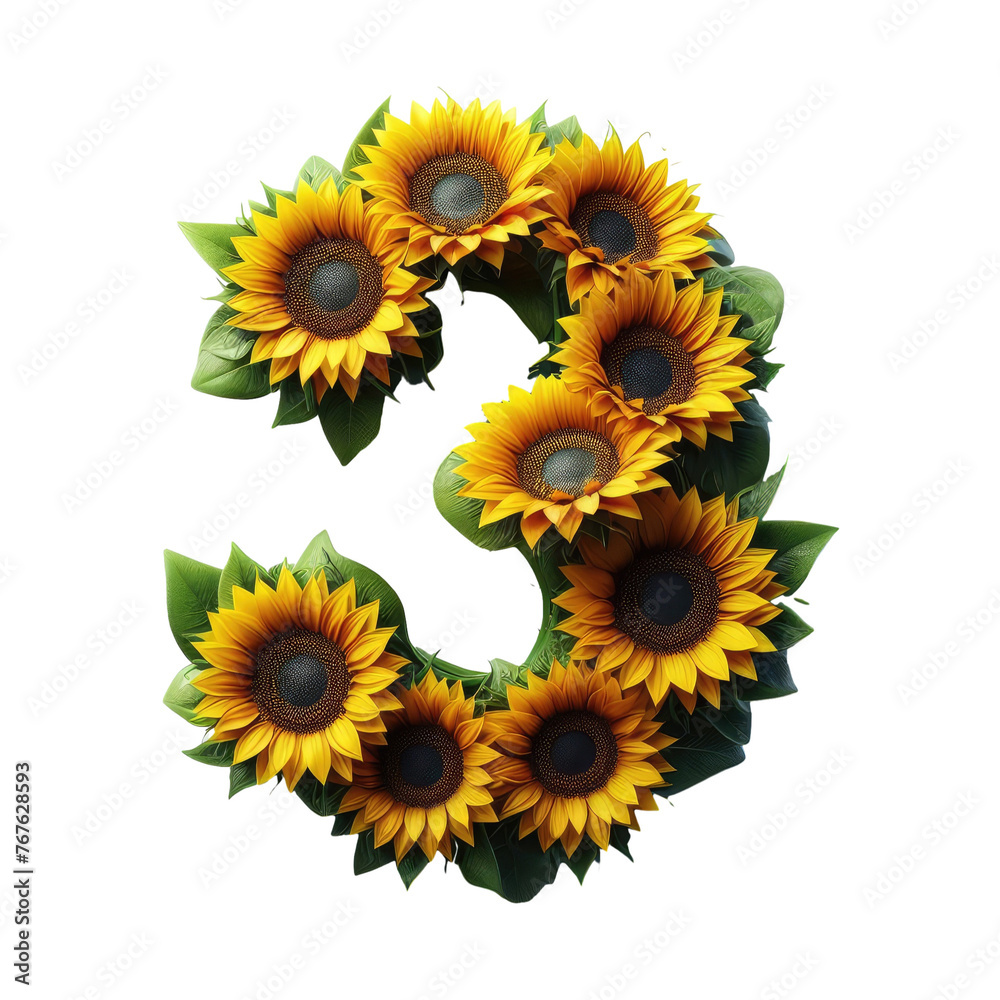 Isolated 3D Number on a Clear PNG Canvas, Generative AI Isolated 3D Number on a Clear PNG Canvas, Generative AI