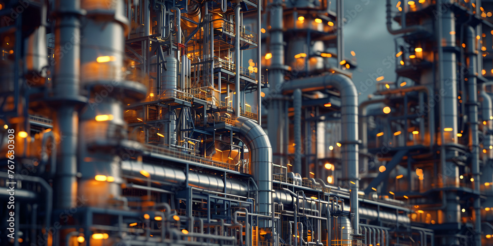 Petroleum production and refining illustration ideal for business and designs , 