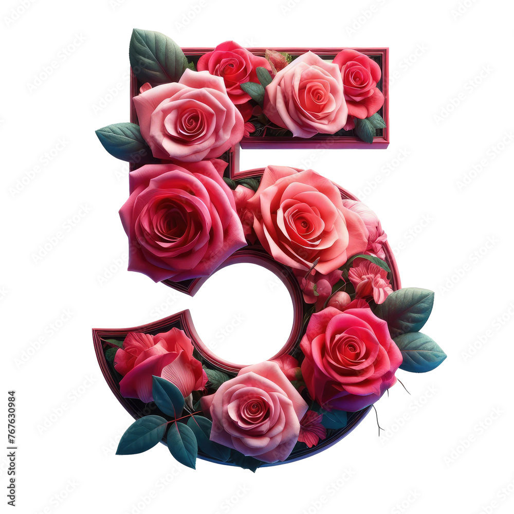 Isolated 3D Number on a Clear PNG Canvas, Generative AI Isolated 3D Number on a Clear PNG Canvas, Generative AI