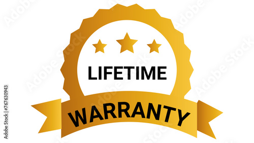 lifetime warranty golden label icon symbol isolated on white vector illustration-01