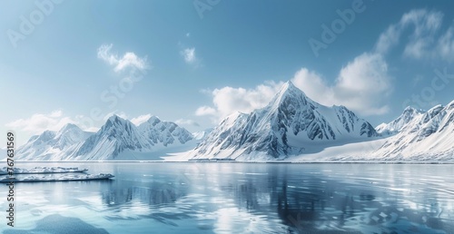 landscape with lake and mountains