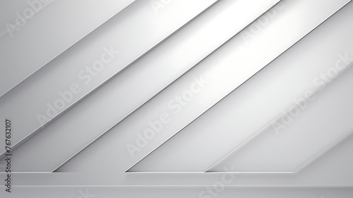 Abstract metallic background with white and gray lines. 3d illustration.