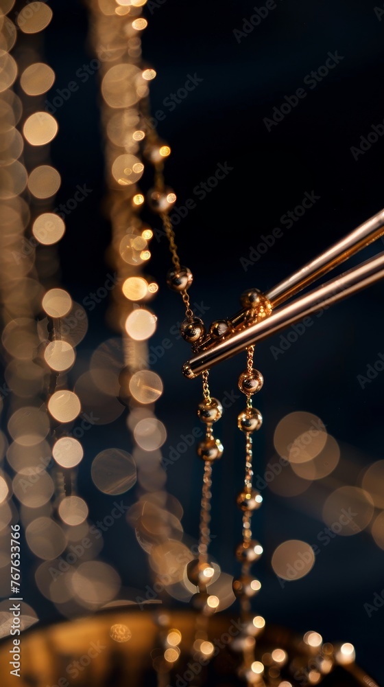 A close-up of Chopsticks catching gold necklaces in cup a lot of gold necklaces, minimalist Product photography, Commercial shooting Film lighting, Concise background, power of money essence A close-up of Chopsticks catching gold necklaces in cup a lot of gold necklaces, minimalist Product photography, Commercial shooting Film lighting, Concise background, power of money essence