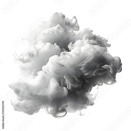 White cloud isolated on white and transparent background Textured smoke ,brush effect.