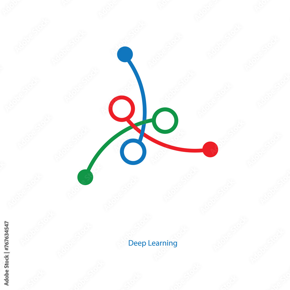 deep learning icon on white background deep learning icon on white background