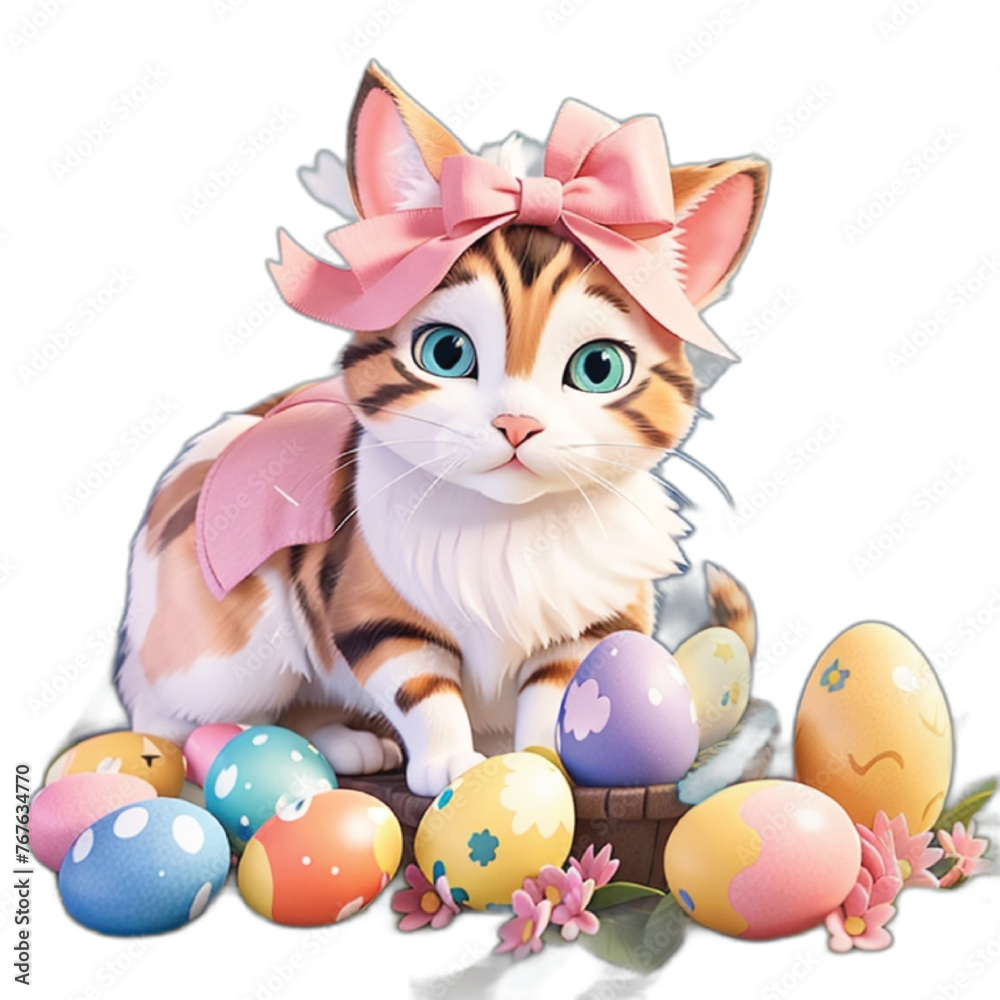 Obraz premium Easter Cat Egg