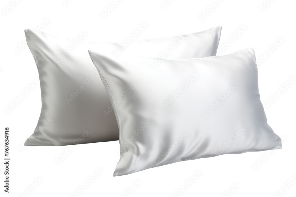 Ethereal Dream: Two White Pillows Floating on Pure White Background. On White or PNG Transparent Background. Ethereal Dream: Two White Pillows Floating on Pure White Background. On White or PNG Transparent Background.