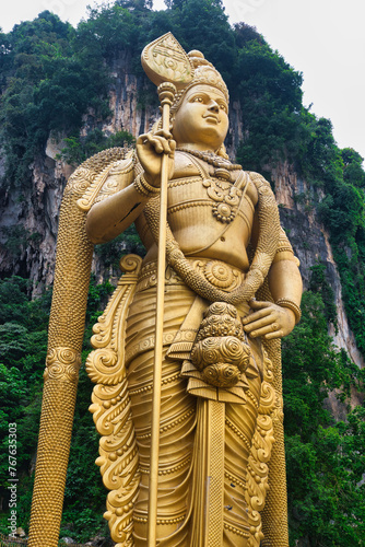 Batu Caves, Kuala Lumpur, July 21, 2023: New view with colourful staircase at Murugan Temple Batu Caves has become a new tourist attraction in Malaysia