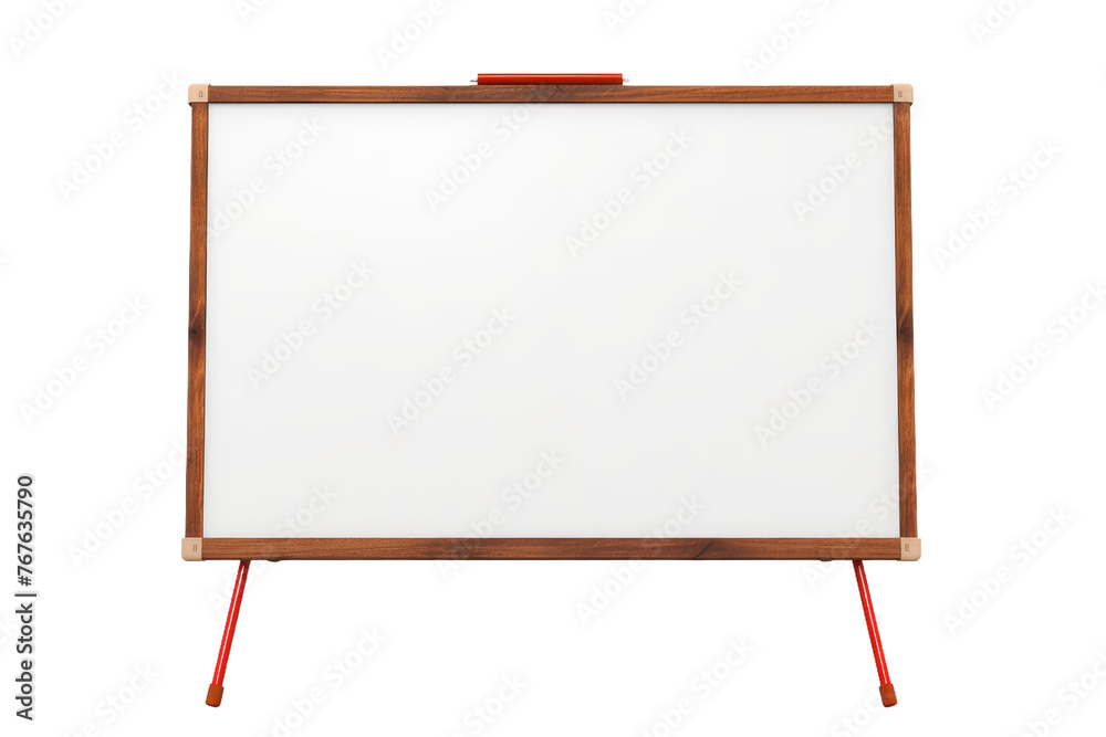 Illuminated Creativity: Easel With White Board. On White or PNG Transparent Background. Illuminated Creativity: Easel With White Board. On White or PNG Transparent Background.