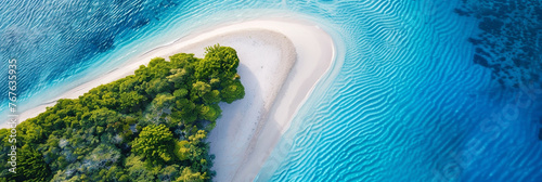 A stunning aerial view of a tropical beach