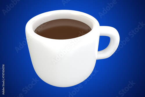 Coffee Cup 3D Icon.Coffee Cup 3D illustration.