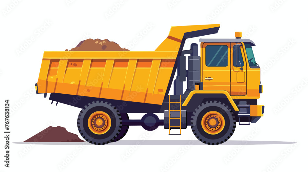 Dump Truck Icon vector graphics Flat vector 